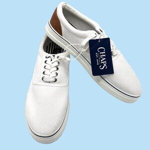 NWT CHAPS CHASE WHITE CANVAS TENNIS SHOES SNEAKERS MIS-MATCHED SZ L12, R13